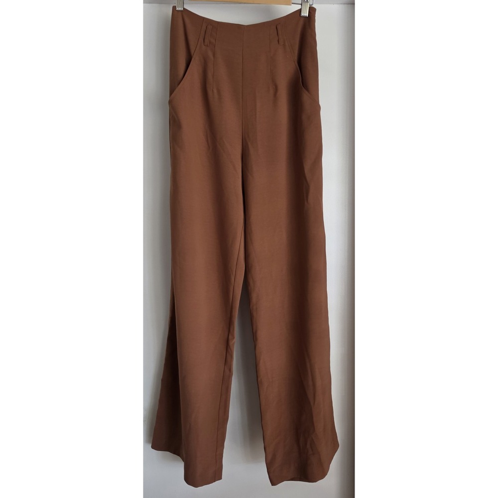 Lush Women's Brown High Waist‎ Pants Size S Wide leg